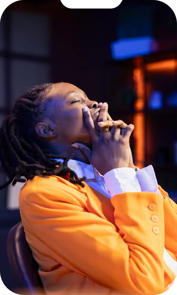 Portrait reel of a worship leader in an orange jacket